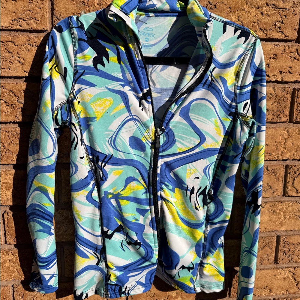 4/$25 •‎ Ikonik Abstract Print Zip Cycling Jacket